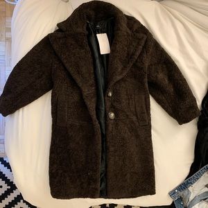 Long brown teddy jacket